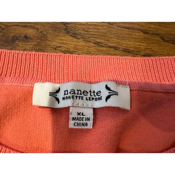 Nanette Lepore Women’s Ruffle Puff Short Sleeve Sweater Pink Size XL Romantic - Picture 5 of 8